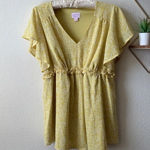 Yellow Floral Maternity Top | Sz M